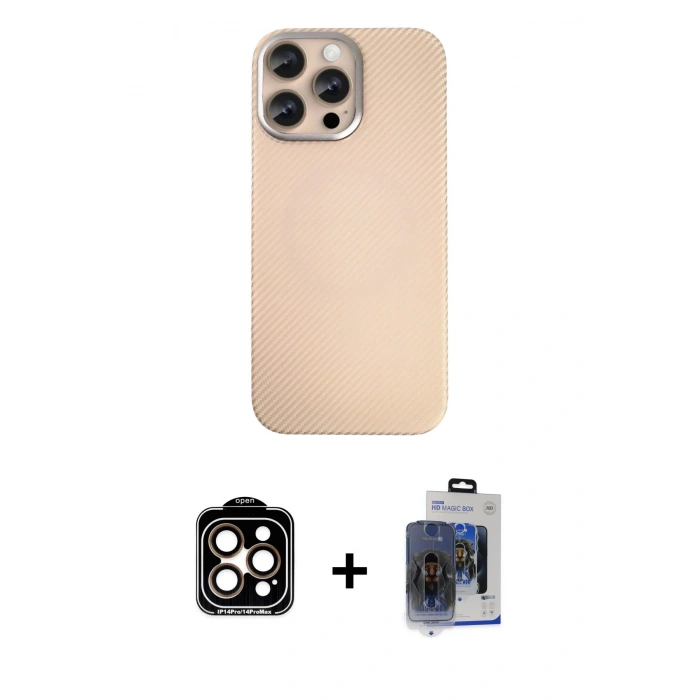 MARSİLYAN™- iPhone 15 Pro Max Kılıf Eksen Prime - Siyah Vanessa Magic Cam + PVD Metal Kamera Lens - TU