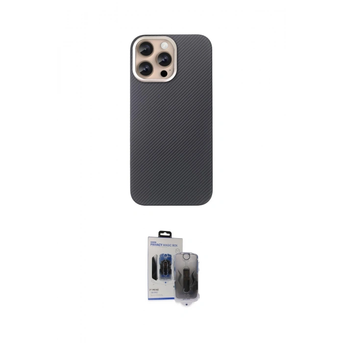 MARSİLYAN™- iPhone 15 Pro Max Kılıf Eksen Prime - Siyah Vanessa Magic Hayalet Cam