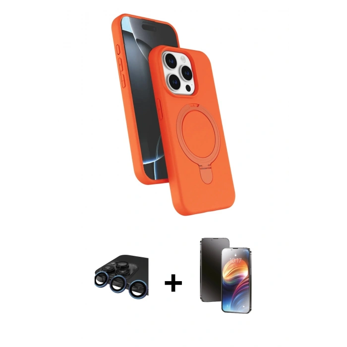 MARSİLYAN™- iPhone 15 Pro Max Kılıf İz Işık Koleksiyonu - Siyah 3D Antistatik Mat Seramik Nano Ekran Koruyucu + Raze Metal Kamera Lens - LT