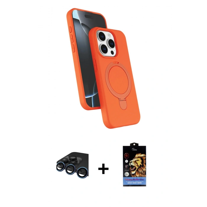 MARSİLYAN™- iPhone 15 Pro Max Kılıf İz Işık Koleksiyonu - Siyah Buffer Hayalet Cam Ekran Koruyucu + Raze Metal Kamera Lens - LT
