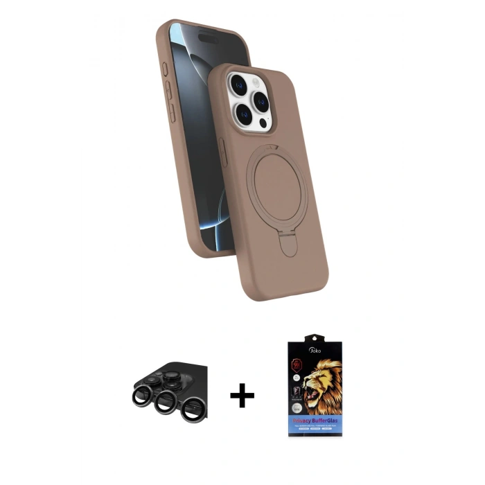 MARSİLYAN™- iPhone 15 Pro Max Kılıf İz Işık Koleksiyonu - Siyah Buffer Hayalet Cam Ekran Koruyucu + Raze Metal Kamera Lens - TMGI