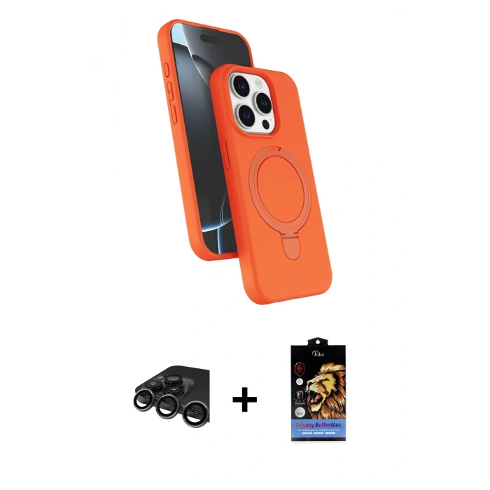 MARSİLYAN™- iPhone 15 Pro Max Kılıf İz Işık Koleksiyonu - Siyah Buffer Hayalet Cam Ekran Koruyucu + Raze Metal Kamera Lens - TMGI