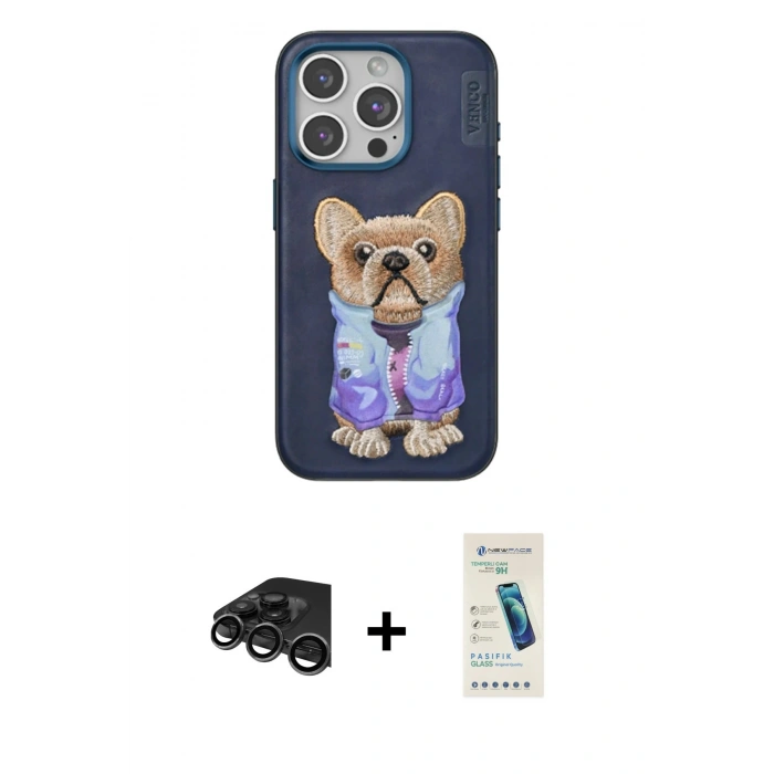 MARSİLYAN™- iPhone 15 Pro Max Kılıf İz Minimal Koleksiyonu - Şeffaf Pasifik Cam Ekran Koruyucu + Raze Metal Kamera Lens - TMGI
