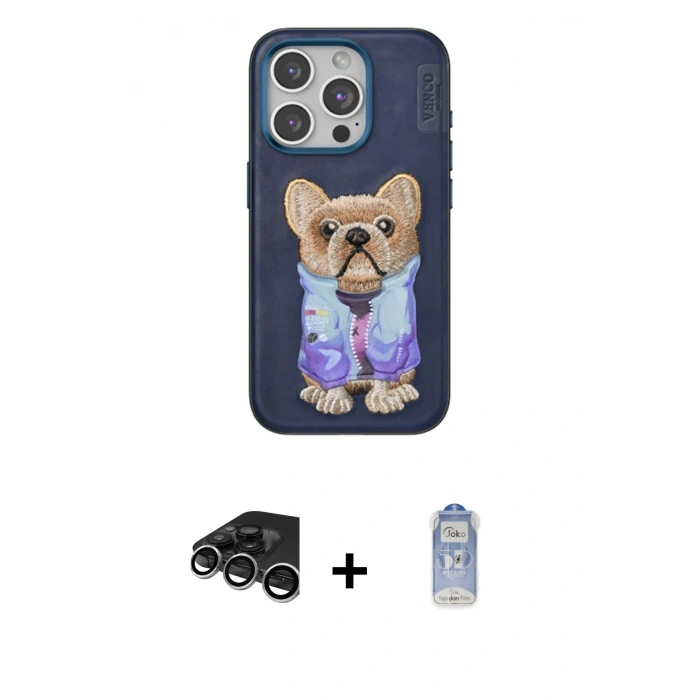 MARSİLYAN™- iPhone 15 Pro Max Kılıf İz Minimal Koleksiyonu - Siyah Joko Magic 5D Cam + Raze Metal Kamera Lens - GS