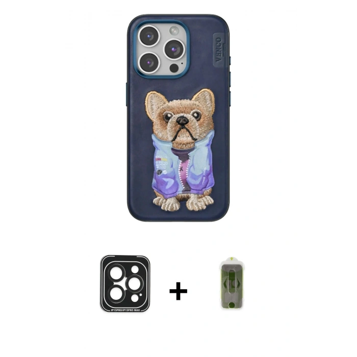 MARSİLYAN™- iPhone 15 Pro Max Kılıf İz Minimal Koleksiyonu - Siyah Joko Magic 5D Hayalet Cam + PVD Metal Kamera Lens - SH