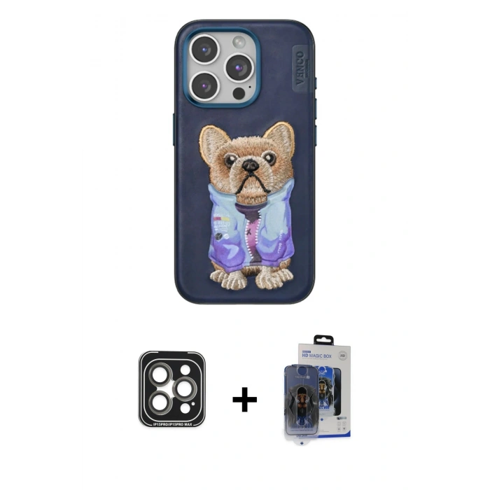 MARSİLYAN™- iPhone 15 Pro Max Kılıf İz Minimal Koleksiyonu - Siyah Vanessa Magic Cam + PVD Metal Kamera Lens - GI