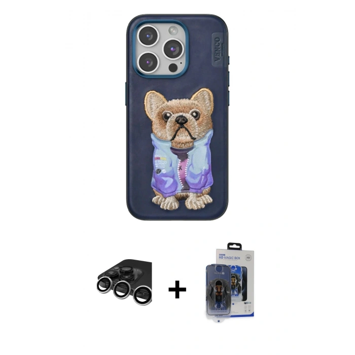 MARSİLYAN™- iPhone 15 Pro Max Kılıf İz Minimal Koleksiyonu - Siyah Vanessa Magic Cam + Raze Metal Kamera Lens - GS