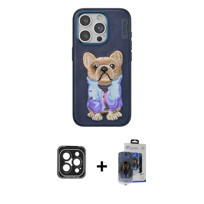 MARSİLYAN™- iPhone 15 Pro Max Kılıf İz Minimal Koleksiyonu - Siyah Vanessa Magic Cam + PVD Metal Kamera Lens - SH