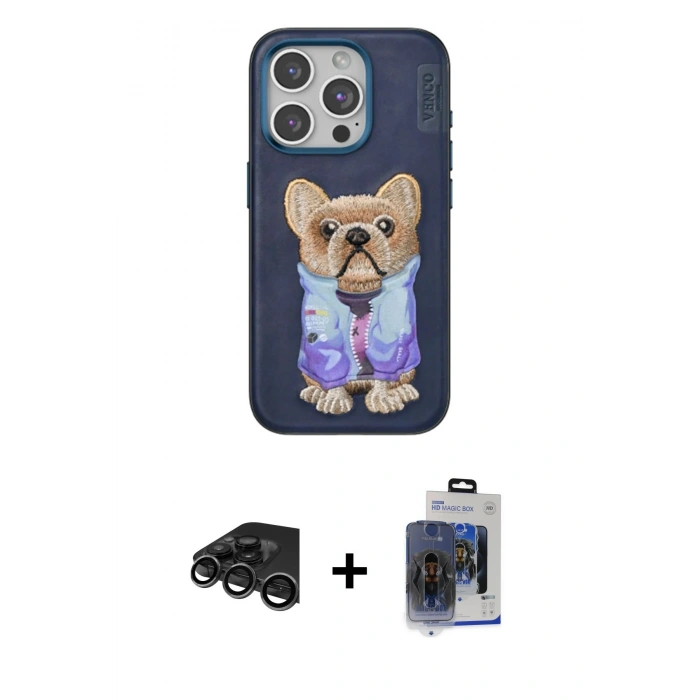 MARSİLYAN™- iPhone 15 Pro Max Kılıf İz Minimal Koleksiyonu - Siyah Vanessa Magic Cam + Raze Metal Kamera Lens - TMGI
