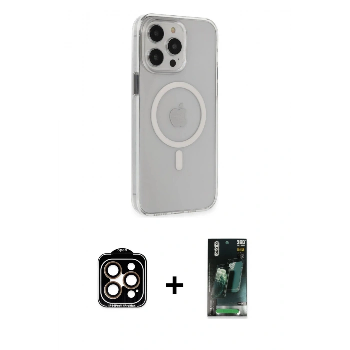 MARSİLYAN™- iPhone 15 Pro Max Kılıf Kıvılcım Asil Özel Seri - Siyah 360 Mat Full Body Arka Koruyucu + PVD Metal Kamera Lens - TU