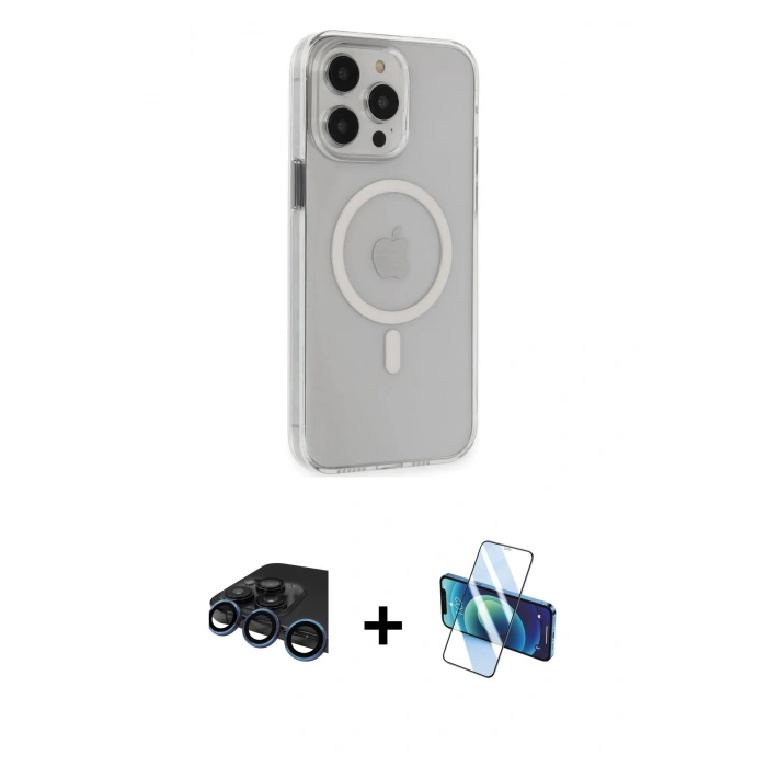 MARSİLYAN™- iPhone 15 Pro Max Kılıf Kıvılcım Asil Özel Seri - Siyah 3D Antistatik Seramik Nano Ekran Koruyucu + Raze Metal Kamera Lens - LT