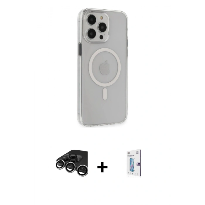 MARSİLYAN™- iPhone 15 Pro Max Kılıf Kıvılcım Asil Özel Seri - Siyah Bilvis 0.18mm Plus Cam Ekran Koruyucu + Raze Metal Kamera Lens - GS