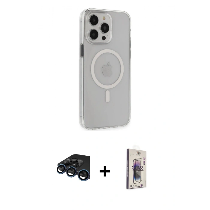 MARSİLYAN™- iPhone 15 Pro Max Kılıf Kıvılcım Asil Özel Seri - Siyah Bilvis 3D Cam Ekran Koruyucu + Raze Metal Kamera Lens - LT