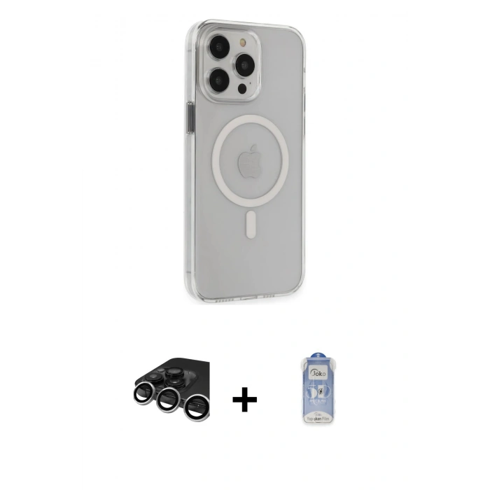 MARSİLYAN™- iPhone 15 Pro Max Kılıf Kıvılcım Asil Özel Seri - Siyah Joko Magic 5D Cam + Raze Metal Kamera Lens - GS