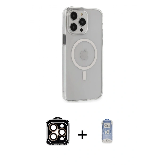 MARSİLYAN™- iPhone 15 Pro Max Kılıf Kıvılcım Asil Özel Seri - Siyah Joko Magic 5D Cam + PVD Metal Kamera Lens - TU