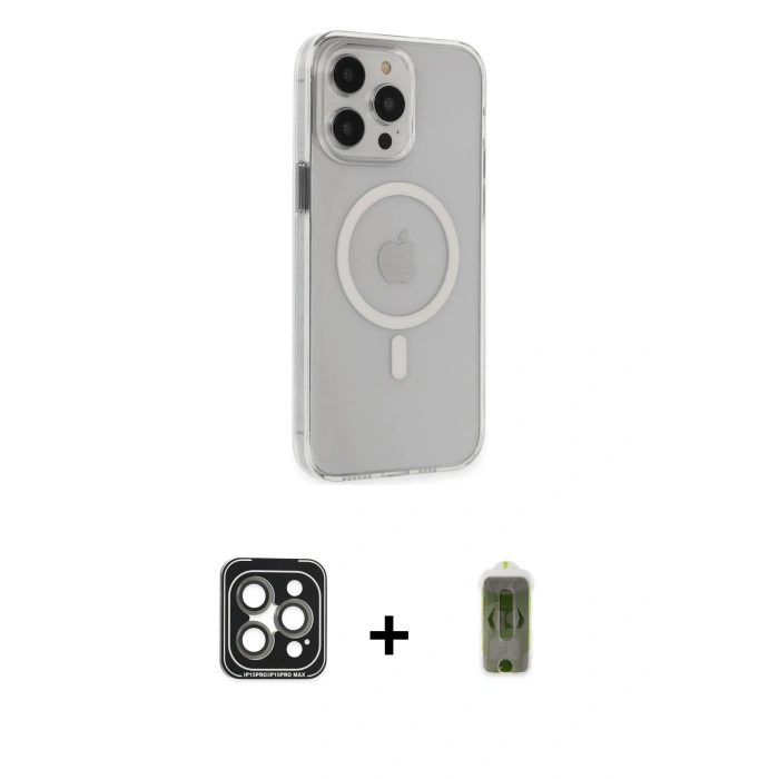 MARSİLYAN™- iPhone 15 Pro Max Kılıf Kıvılcım Asil Özel Seri - Siyah Joko Magic 5D Hayalet Cam + PVD Metal Kamera Lens - GI
