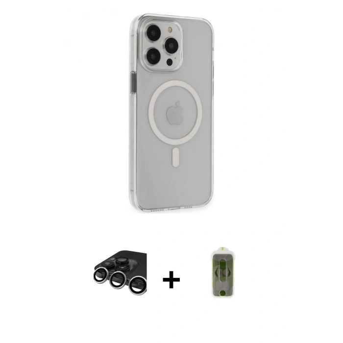 MARSİLYAN™- iPhone 15 Pro Max Kılıf Kıvılcım Asil Özel Seri - Siyah Joko Magic 5D Hayalet Cam + Raze Metal Kamera Lens - GS