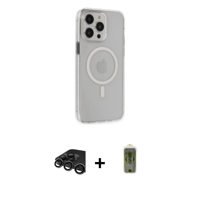 MARSİLYAN™- iPhone 15 Pro Max Kılıf Kıvılcım Asil Özel Seri - Siyah Joko Magic 5D Hayalet Cam + Raze Metal Kamera Lens - TMGI