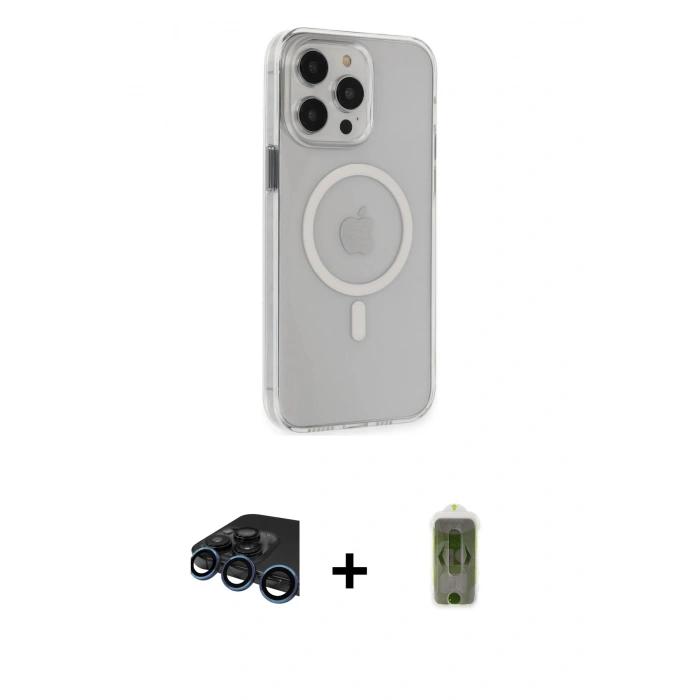 MARSİLYAN™- iPhone 15 Pro Max Kılıf Kıvılcım Asil Özel Seri - Siyah Joko Magic 5D Hayalet Cam + Raze Metal Kamera Lens - LT