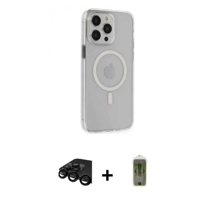 MARSİLYAN™- iPhone 15 Pro Max Kılıf Kıvılcım Asil Özel Seri - Siyah Joko Magic 5D Hayalet Cam + Raze Metal Kamera Lens - SH