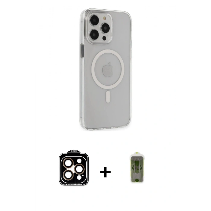 MARSİLYAN™- iPhone 15 Pro Max Kılıf Kıvılcım Asil Özel Seri - Siyah Joko Magic 5D Hayalet Cam + PVD Metal Kamera Lens - TU