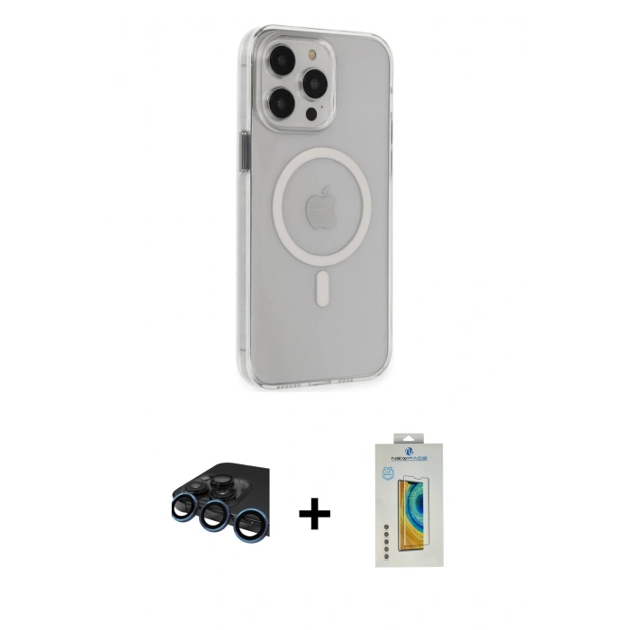 MARSİLYAN™- iPhone 15 Pro Max Kılıf Kıvılcım Asil Özel Seri - Siyah Polymer Nano Ekran Koruyucu + Raze Metal Kamera Lens - LT