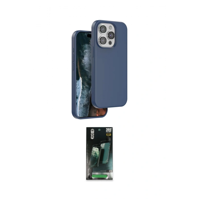 MARSİLYAN™- iPhone 15 Pro Max Kılıf Kıvılcım Çizgi Serisi - Siyah 360 Mat Full Body Arka Koruyucu