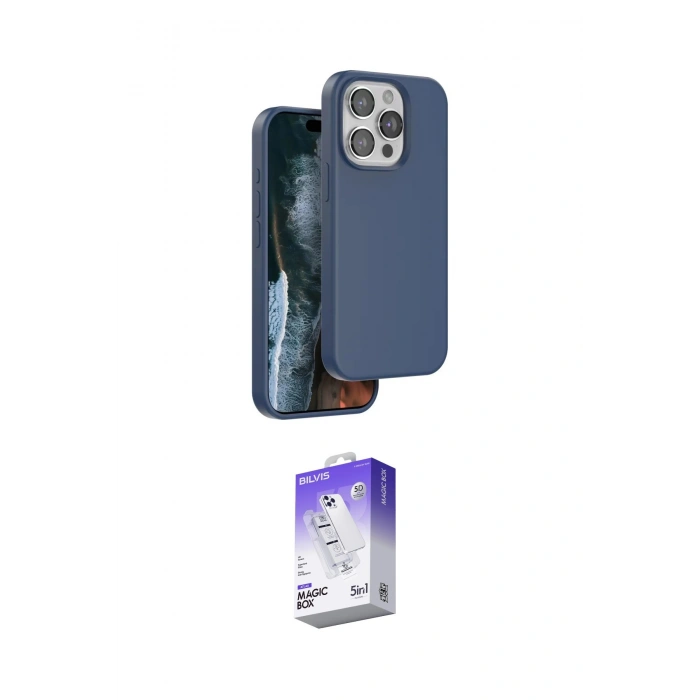 MARSİLYAN™- iPhone 15 Pro Max Kılıf Kıvılcım Çizgi Serisi - Siyah Bilvis 5in1 3D Magic Cam Ekran Koruyucu