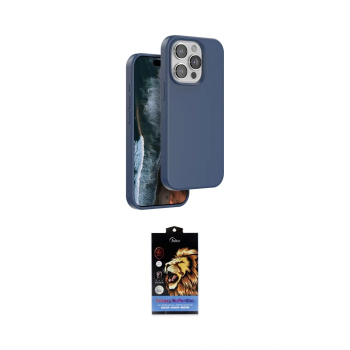 MARSİLYAN™- iPhone 15 Pro Max Kılıf Kıvılcım Çizgi Serisi - Siyah Buffer Hayalet Cam Ekran Koruyucu