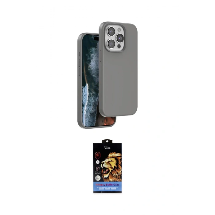 MARSİLYAN™- iPhone 15 Pro Max Kılıf Kıvılcım Çizgi Serisi - Siyah Buffer Hayalet Cam Ekran Koruyucu