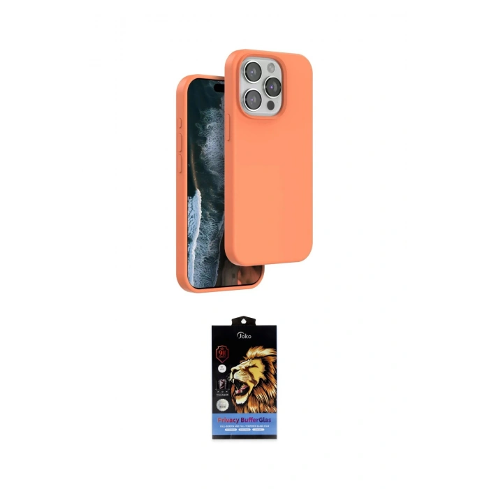 MARSİLYAN™- iPhone 15 Pro Max Kılıf Kıvılcım Çizgi Serisi - Siyah Buffer Hayalet Cam Ekran Koruyucu