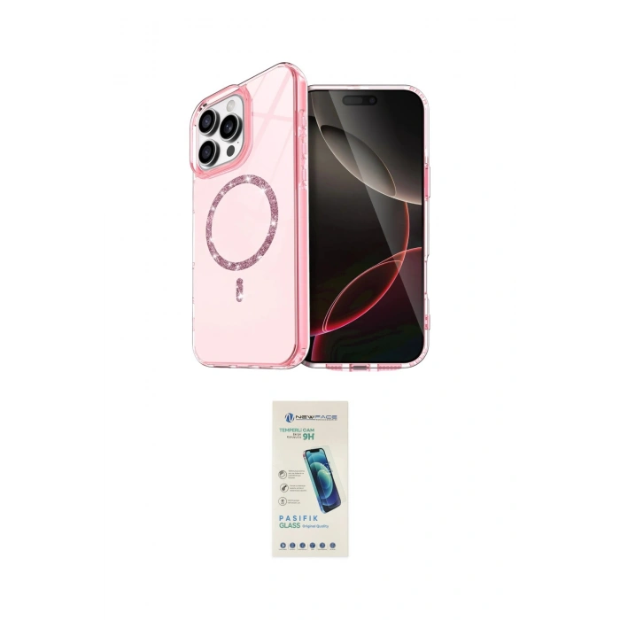 MARSİLYAN™- iPhone 15 Pro Max Kılıf Kıvılcım Form Prime - Şeffaf Pasifik Cam Ekran Koruyucu