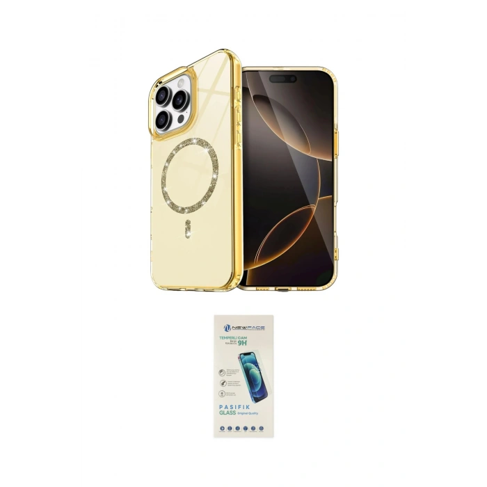 MARSİLYAN™- iPhone 15 Pro Max Kılıf Kıvılcım Form Prime - Şeffaf Pasifik Cam Ekran Koruyucu