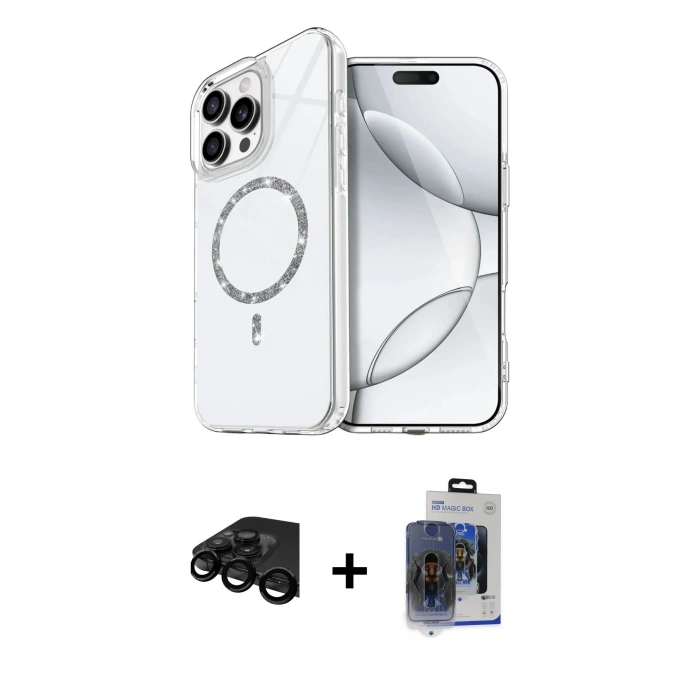 MARSİLYAN™- iPhone 15 Pro Max Kılıf Kıvılcım Form Prime - Siyah Vanessa Magic Cam + Siyah Raze Metal Kamera Lens