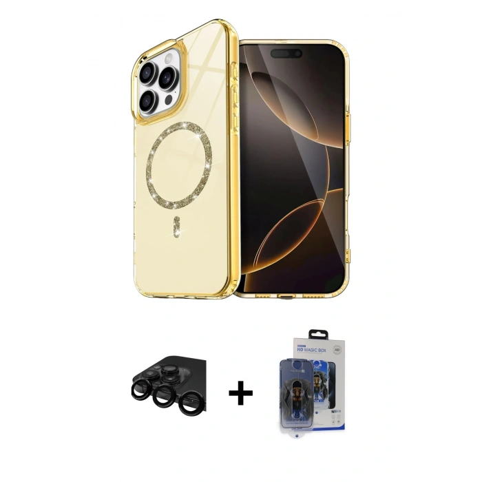 MARSİLYAN™- iPhone 15 Pro Max Kılıf Kıvılcım Form Prime - Siyah Vanessa Magic Cam + Siyah Raze Metal Kamera Lens