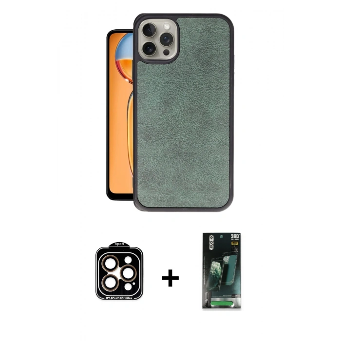MARSİLYAN™- iPhone 15 Pro Max Kılıf Kıvılcım Işık Serisi - Şeffaf 360 Full Body Arka Koruyucu + PVD Metal Kamera Lens - TU