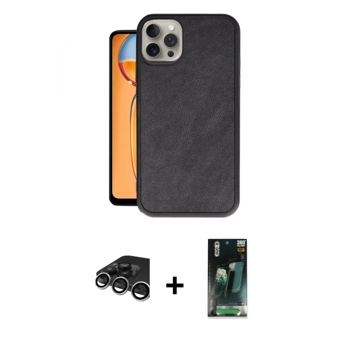 MARSİLYAN™- iPhone 15 Pro Max Kılıf Kıvılcım Işık Serisi - Şeffaf 360 Full Body Arka Koruyucu + Raze Metal Kamera Lens - GS