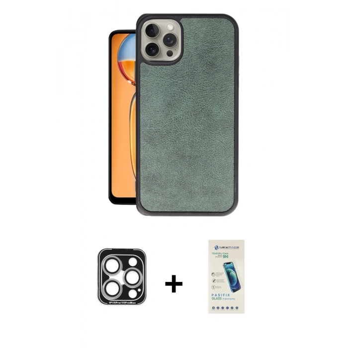 MARSİLYAN™- iPhone 15 Pro Max Kılıf Kıvılcım Işık Serisi - Şeffaf Pasifik Cam Ekran Koruyucu + PVD Metal Kamera Lens - GS