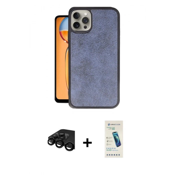 MARSİLYAN™- iPhone 15 Pro Max Kılıf Kıvılcım Işık Serisi - Şeffaf Pasifik Cam Ekran Koruyucu + Raze Metal Kamera Lens - SH