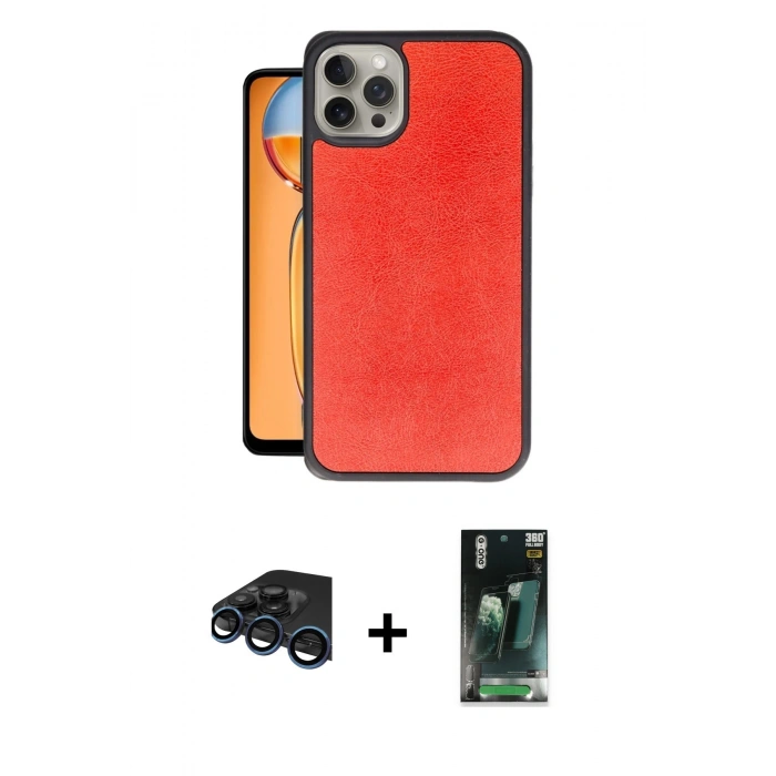 MARSİLYAN™- iPhone 15 Pro Max Kılıf Kıvılcım Işık Serisi - Siyah 360 Mat Full Body Arka Koruyucu + Raze Metal Kamera Lens - LT