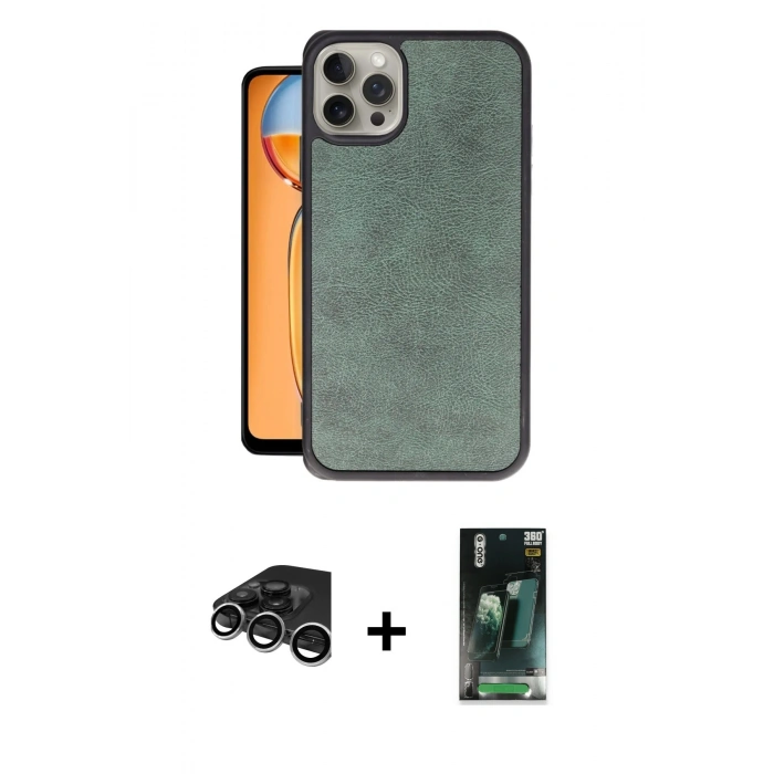 MARSİLYAN™- iPhone 15 Pro Max Kılıf Kıvılcım Işık Serisi - Siyah 360 Mat Full Body Arka Koruyucu + Raze Metal Kamera Lens - GS