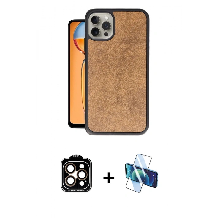 MARSİLYAN™- iPhone 15 Pro Max Kılıf Kıvılcım Işık Serisi - Siyah 3D Antistatik Seramik Nano Ekran Koruyucu + PVD Metal Kamera Lens - TU