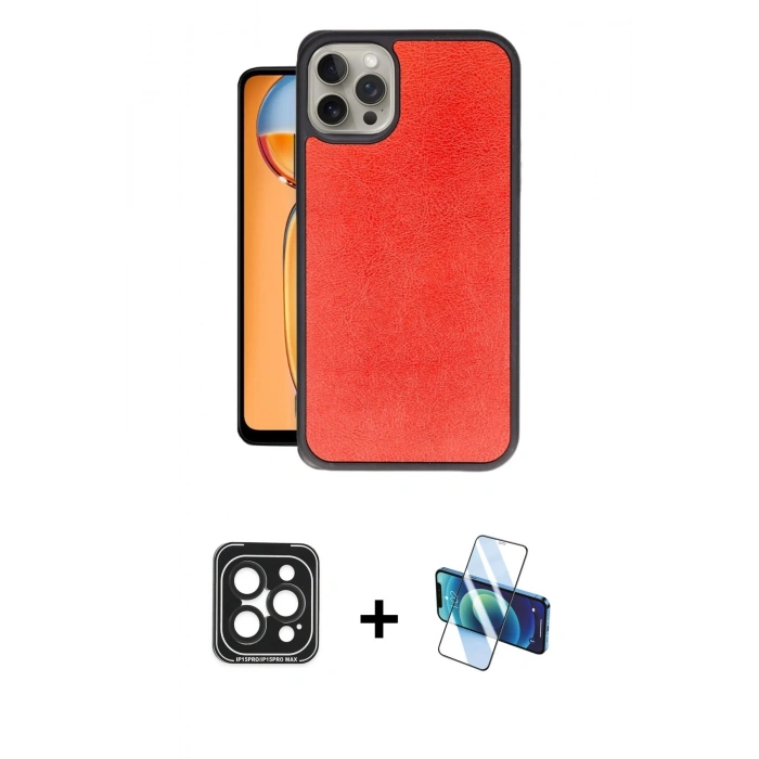 MARSİLYAN™- iPhone 15 Pro Max Kılıf Kıvılcım Işık Serisi - Siyah 3D Antistatik Seramik Nano Ekran Koruyucu + PVD Metal Kamera Lens - SH