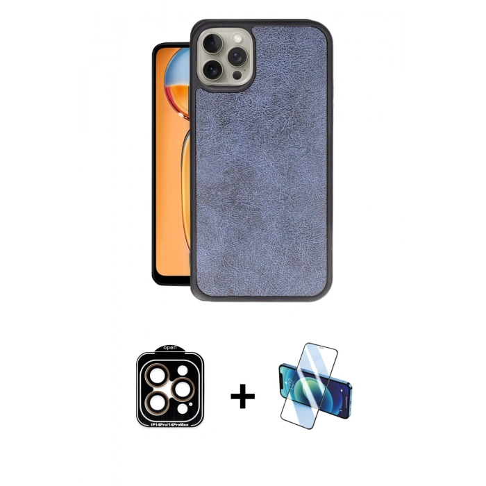 MARSİLYAN™- iPhone 15 Pro Max Kılıf Kıvılcım Işık Serisi - Siyah 3D Antistatik Seramik Nano Ekran Koruyucu + PVD Metal Kamera Lens - TU