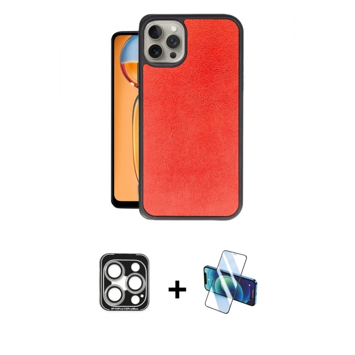 MARSİLYAN™- iPhone 15 Pro Max Kılıf Kıvılcım Işık Serisi - Siyah 3D Antistatik Seramik Nano Ekran Koruyucu + Gümüş PVD Metal Kamera Lens