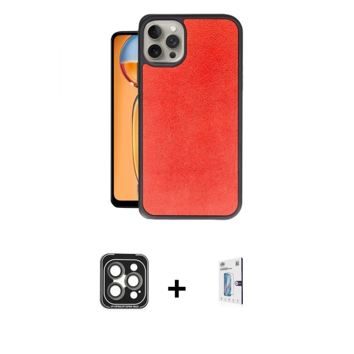 MARSİLYAN™- iPhone 15 Pro Max Kılıf Kıvılcım Işık Serisi - Siyah Bilvis 0.18mm Plus Cam Ekran Koruyucu + Gri PVD Metal Kamera Lens