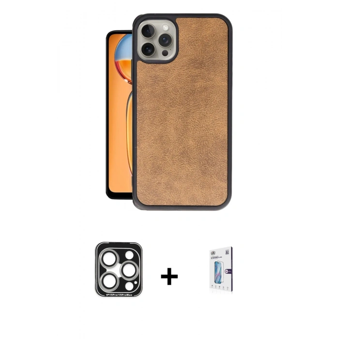 MARSİLYAN™- iPhone 15 Pro Max Kılıf Kıvılcım Işık Serisi - Siyah Bilvis 0.18mm Plus Cam Ekran Koruyucu + PVD Metal Kamera Lens - GS
