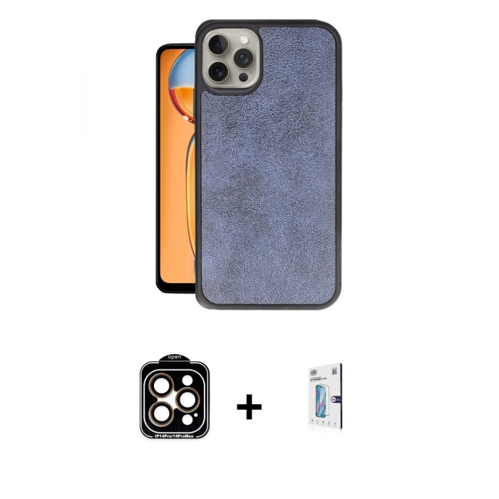 MARSİLYAN™- iPhone 15 Pro Max Kılıf Kıvılcım Işık Serisi - Siyah Bilvis 0.18mm Plus Cam Ekran Koruyucu + PVD Metal Kamera Lens - TU