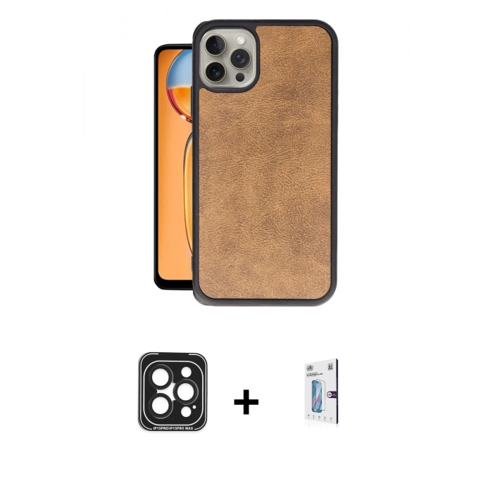 MARSİLYAN™- iPhone 15 Pro Max Kılıf Kıvılcım Işık Serisi - Siyah Bilvis 0.18mm Plus Cam Ekran Koruyucu + PVD Metal Kamera Lens - SH