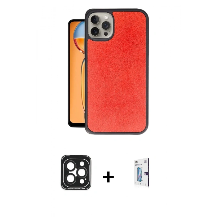 MARSİLYAN™- iPhone 15 Pro Max Kılıf Kıvılcım Işık Serisi - Siyah Bilvis 0.18mm Plus Cam Ekran Koruyucu + PVD Metal Kamera Lens - SH